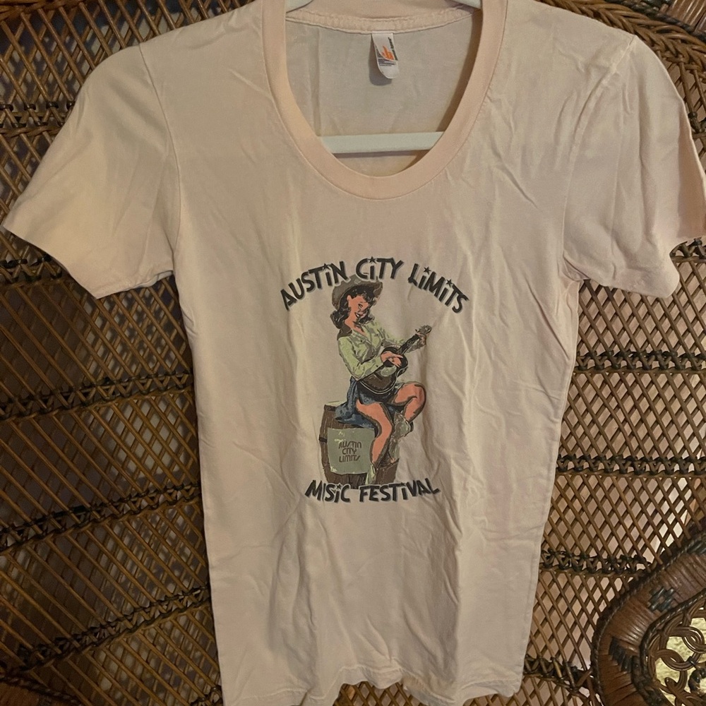 American Apparel Cream ACL Austin City Limits Shirt- women’s XS/S